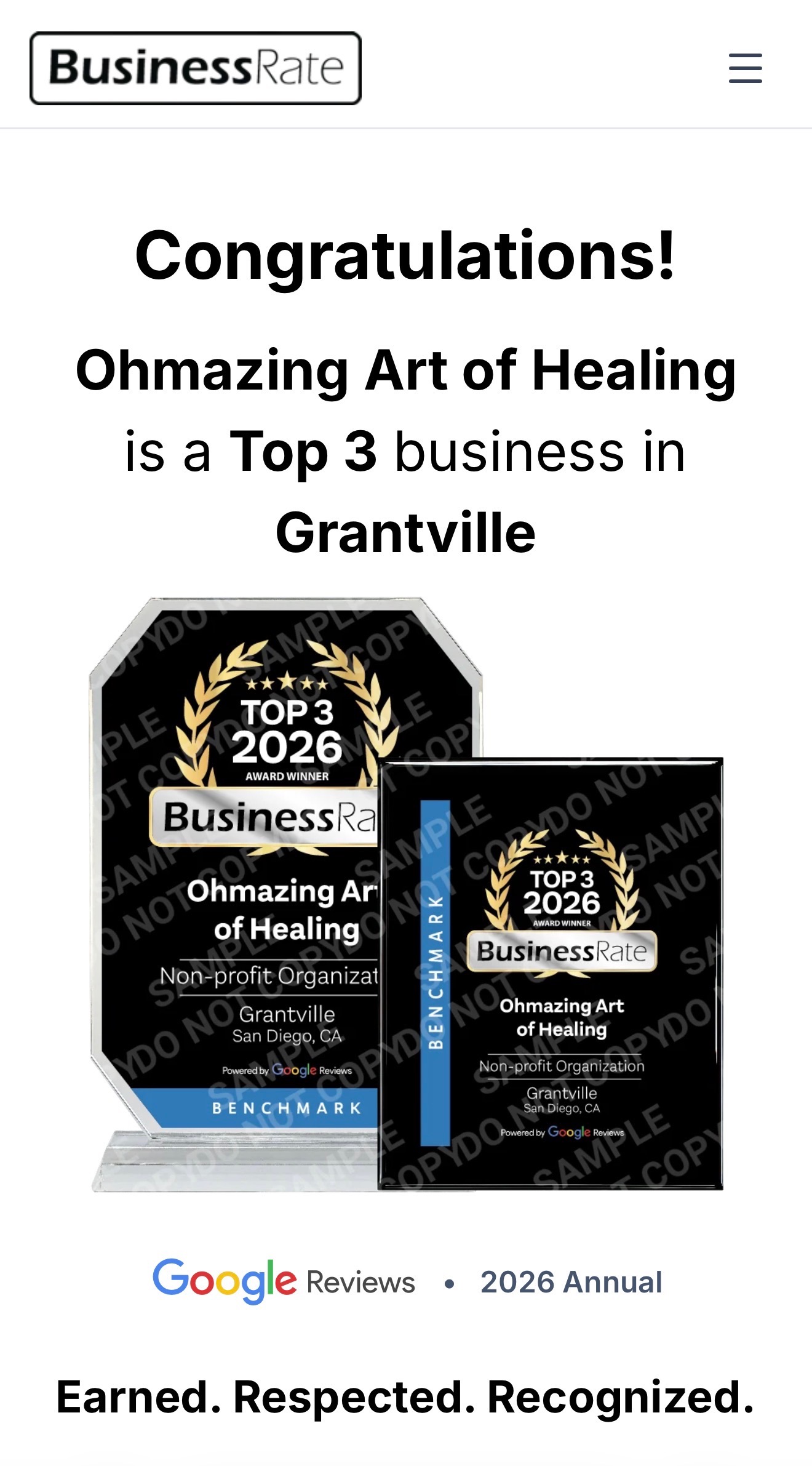 Top 3 Business in Grantville 2026 Award